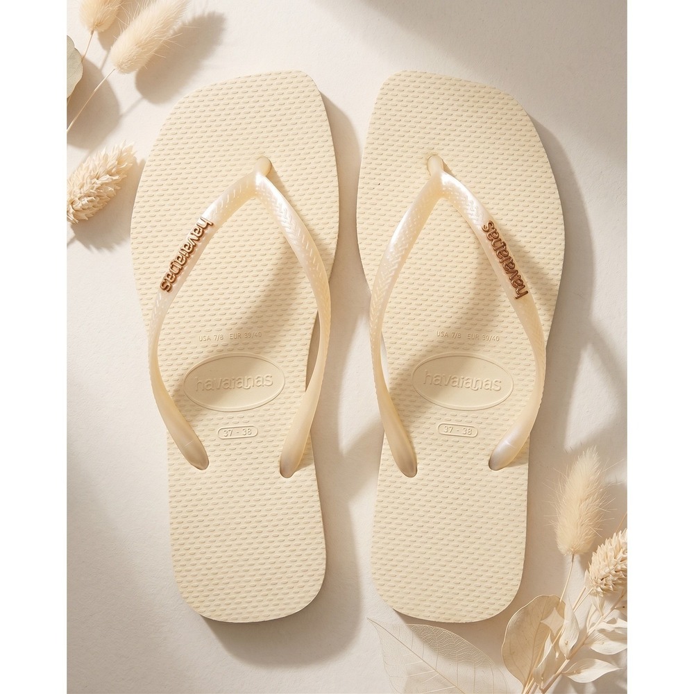W's 7/8 | Havaianas Square Logo Metallic flip flops sandals | SQRE0029